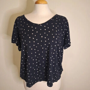 Scotch and Soda Team Cobra black/ivory  starburst rolled sleeve top size XL